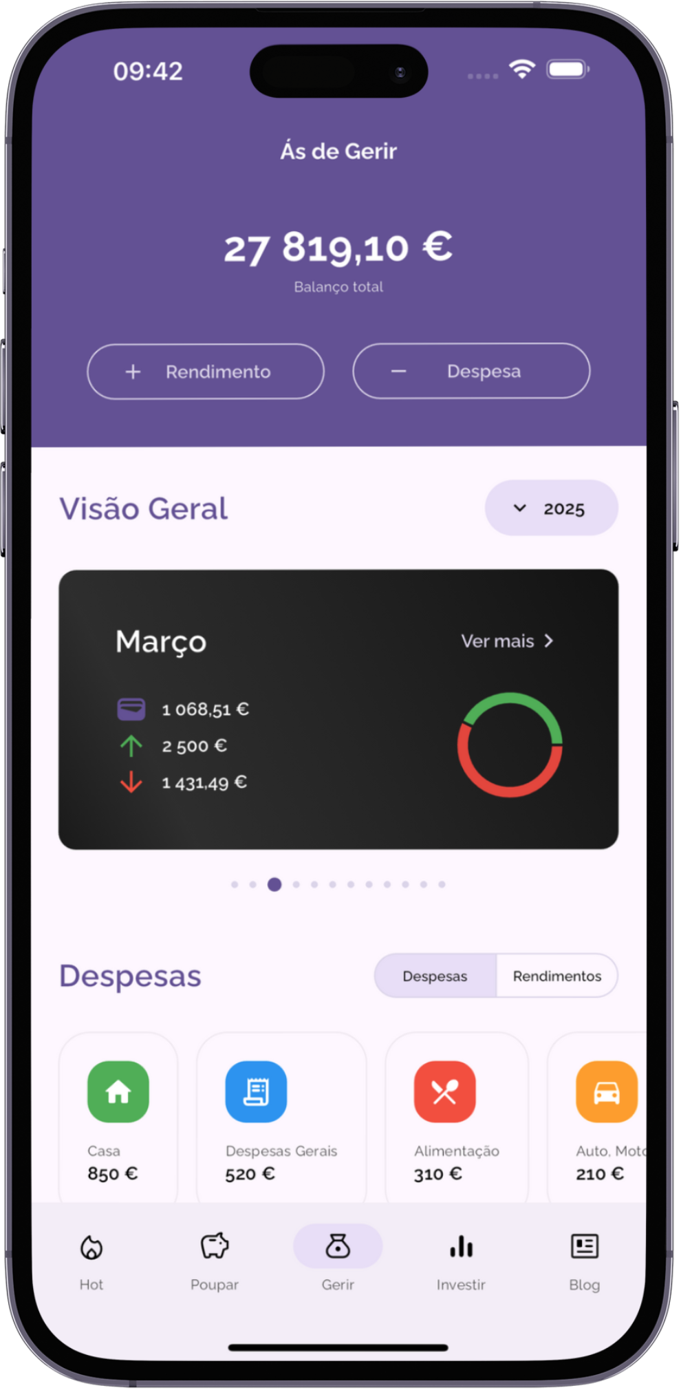 Finance tracking feature